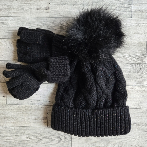 West Loop Kids Girls Hat & Glove Set - Picture 3 of 3